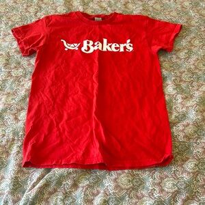 Bakers red shirt worn